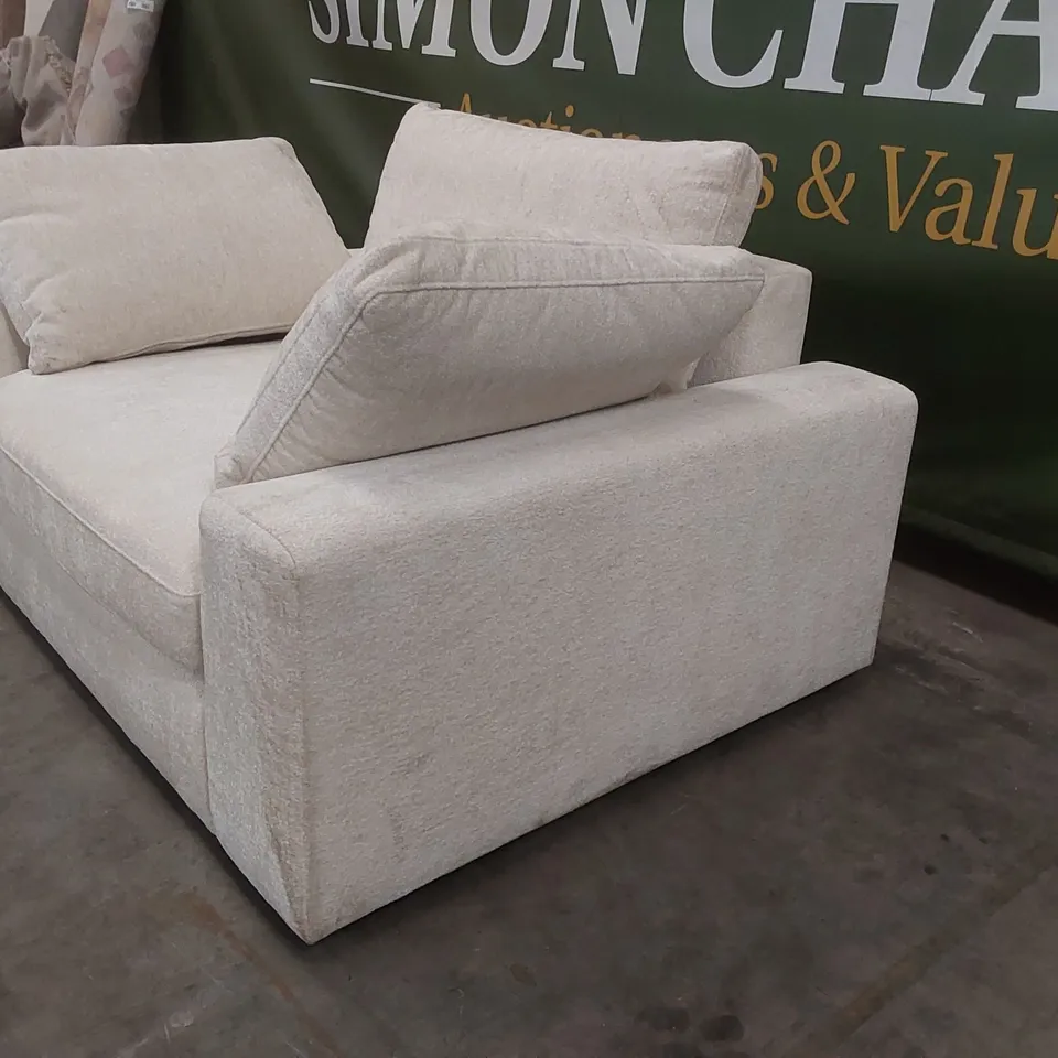 QUALITY DESIGNER MODSOFA CREAM FABRIC UPHOLSTERED LOVESEAT 