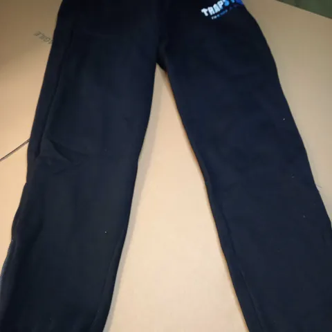 TRAPSTAR BLACK/LOGO CUFFED JOGGERS - MEDIUM
