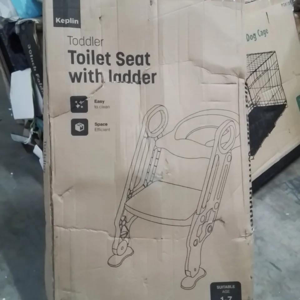 BOXED KEPLIN TODDLER TOILET SEAT WITH LADDER -GREEN-BLUE-