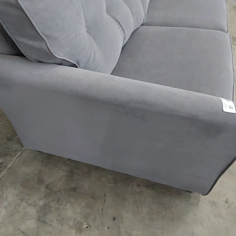 QUALITY BRITISH DESIGNER LOUNGE Co. THREE SEATER SOFA GREY PLUSH FABRIC 
