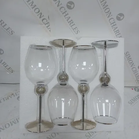 JULIEN MACDONALD CRYSTAL DETAIL SET OF WINE GLASSES