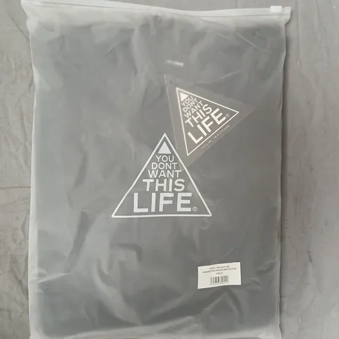 BOX OF APPROXIMATELY 10 YOU DON'T WANT THIS LIFE PERSPECTIVE HOODIES IN BLACK - SIZE SMALL