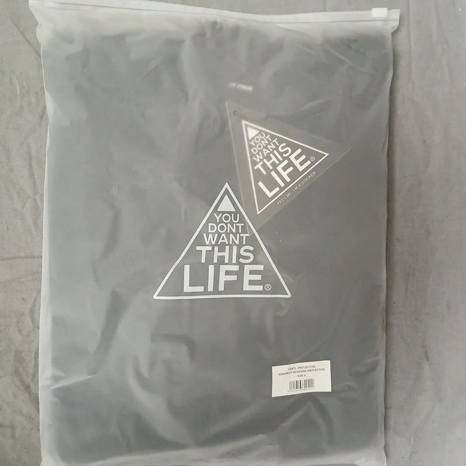 BOX OF APPROXIMATELY 10 YOU DON'T WANT THIS LIFE PERSPECTIVE HOODIES IN BLACK  - SIZE SMALL