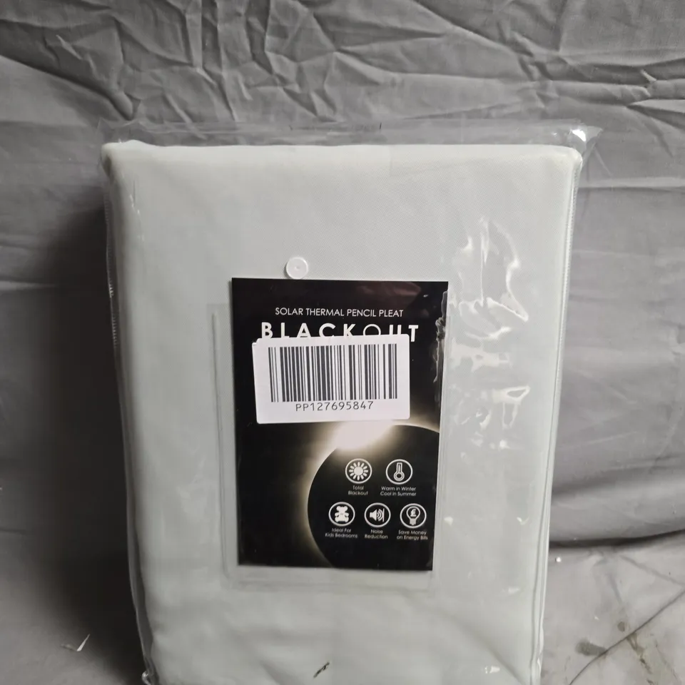 LIGHT GREY BLACKOUT WINDOW CURTAINS – PENCIL PLEAT, 1 PAIR