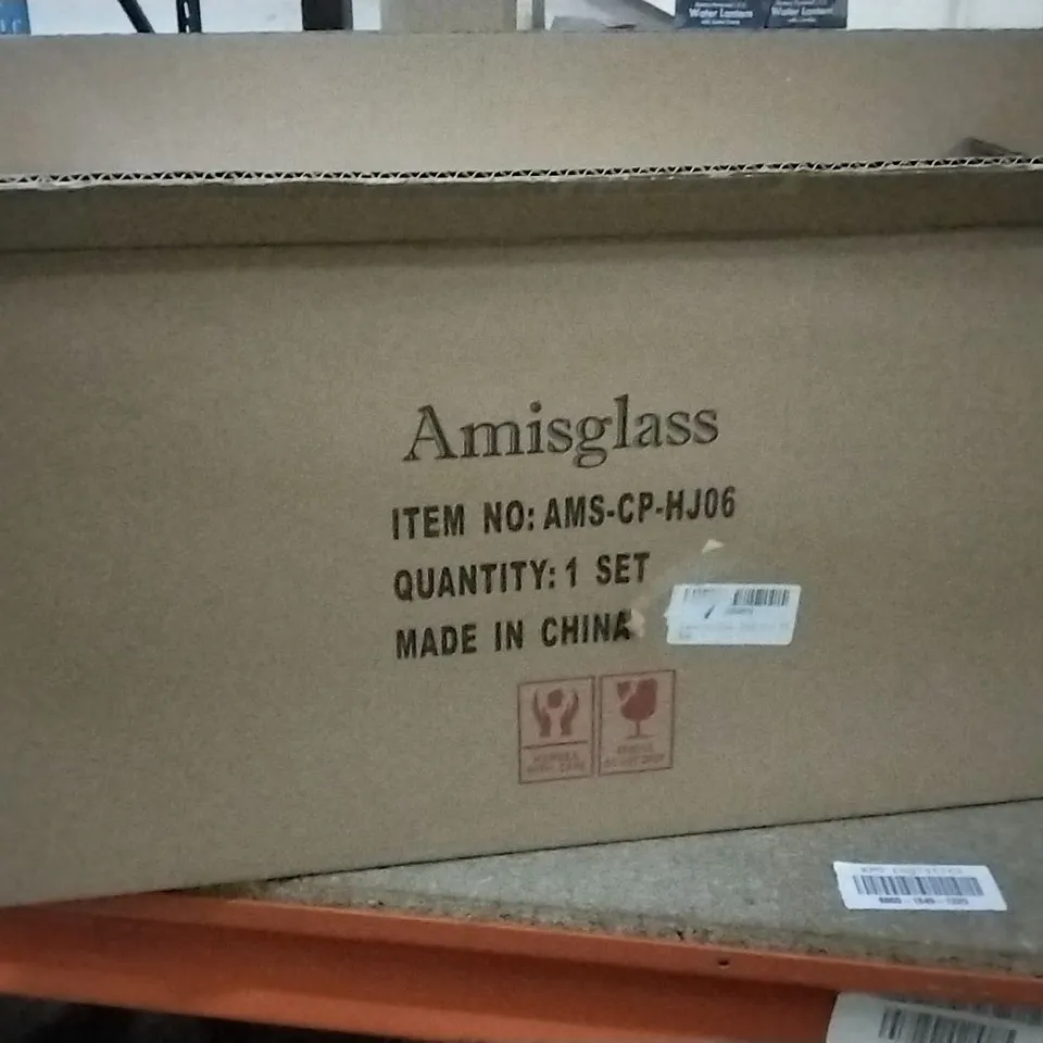 BOXED AMISGLASS SET OF 6 CRYSTAL WINE GLASSES