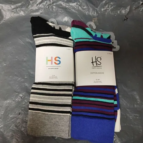 APPROXIMATELY 50 PACKS OF HAPPY SOCKS IN VARIOUS COLOURS AND SIZES