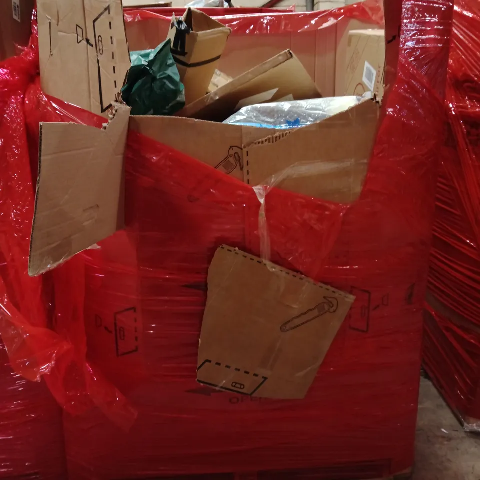PALLET OF ASSORTED HOUSEHOLD GOODS AND PRODUCTS TO INCLUDE;CONVEX MIRROR,WHEELCHAIR CUSHION, PHOTO FRAME