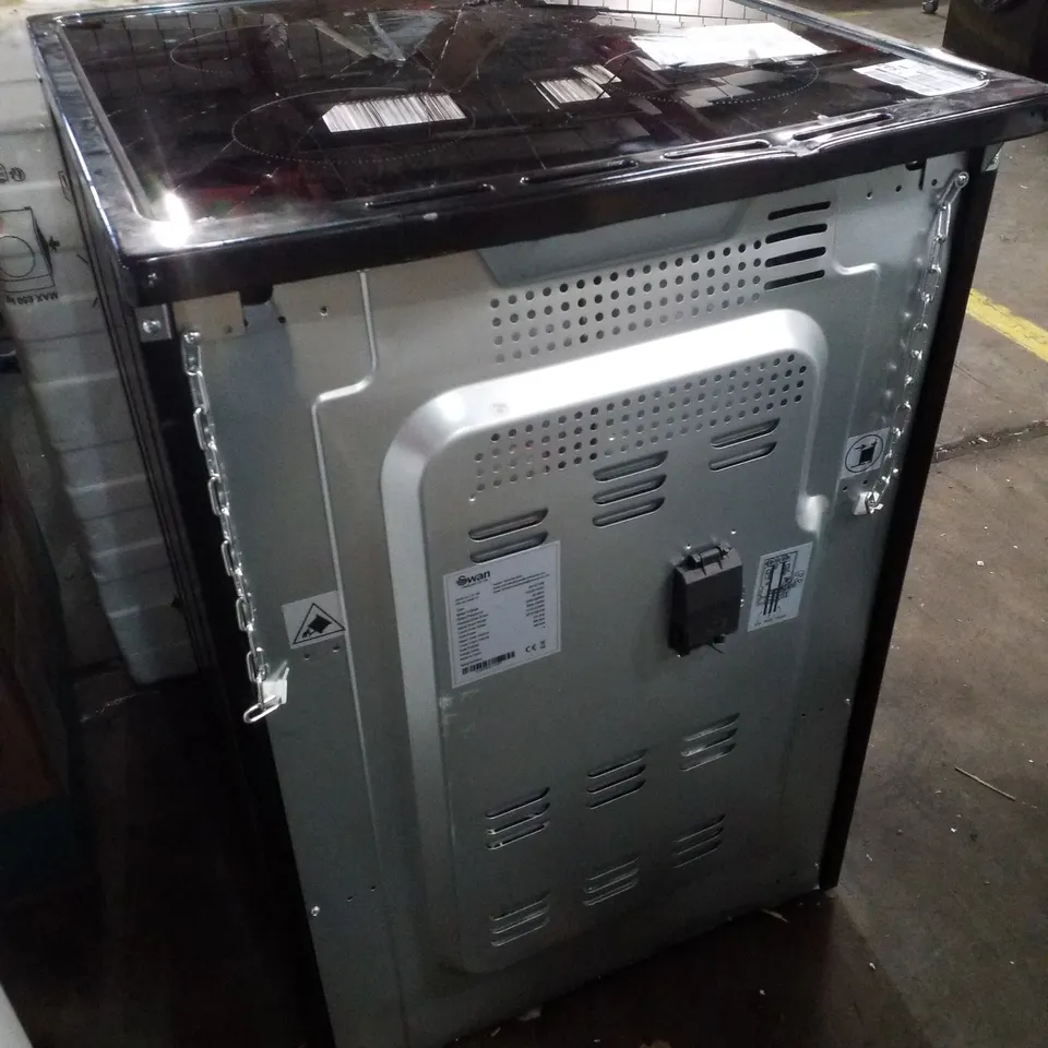 SWAN SX16730B 60CM ELECTRIC DOUBLE OVEN CERAMIC HOB COOKER - BLACK