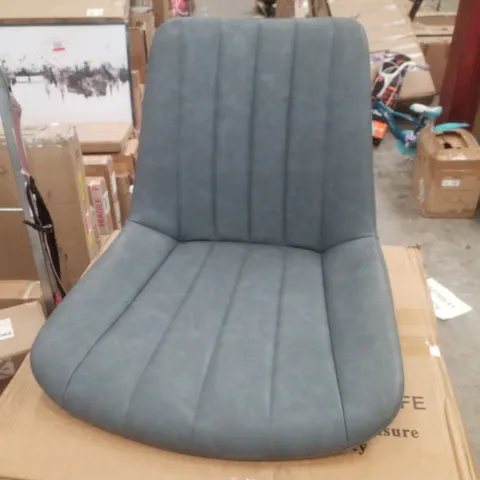 BOXED SET OF 4 FAUX LEATHER DINING CHAIRS - SMOGGY BLUE