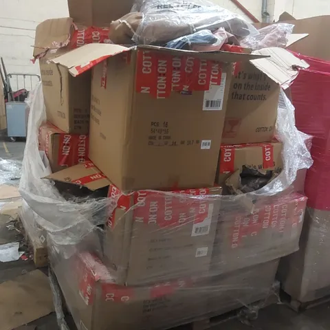 PALLET CONTAINING A LARGE QUANTITY OF BRAND NEW PRODUCTS INCLUDING: ASSORTED CLOTHING, SWEATSHIRTS, CAPS, SHIRTS, JACKETS ECT