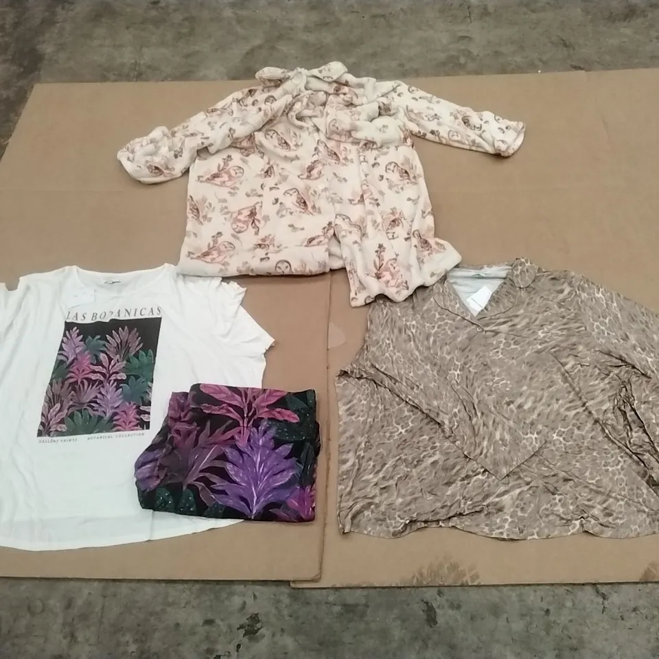 PALLET TO CONTAIN APPROXIMATELY 206 BRAND NEW DESIGNER CLOTHING ITEMS TO INCLUDE; JD WILLIAMS MAXI GOWN OWL PRINT, JD WILLIAMS LEOPARD PYJAMA SET, JD WILLIAMS FLORAL PRINT OF SET
