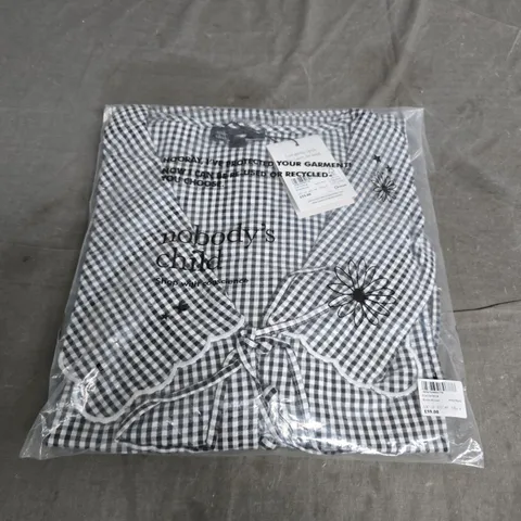 NOBODY'S CHILD BIRDIE BLOUSE – UK 12 (EU 40), INDIA BLACK GINGHAM