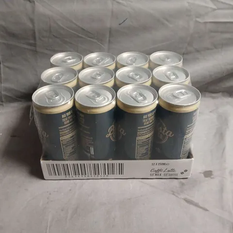 CAFFÈ LATTE READY-TO-DRINK COFFEE CANS – PACK OF 12 X 250ML - COLLECTION ONLY 