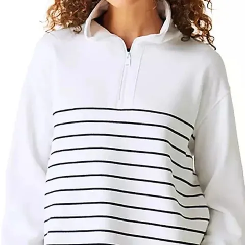 REGATTA WOMEN’S BAYLETTA HALF PLACK JUMPER WHITE NAVY UK SIZE 18