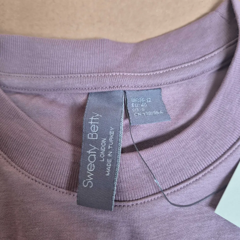 SWEATY BETTY WOMEN'S T-SHIRT – PURPLE, UK 12 (EU 40) MADE IN TURKEY