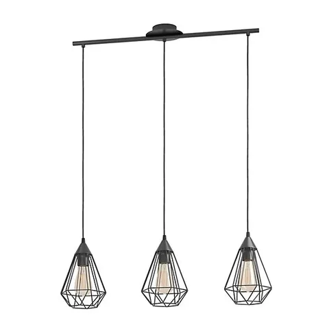 BOXED EGLO 3 SET PENDANT E27 BLACK TARBES