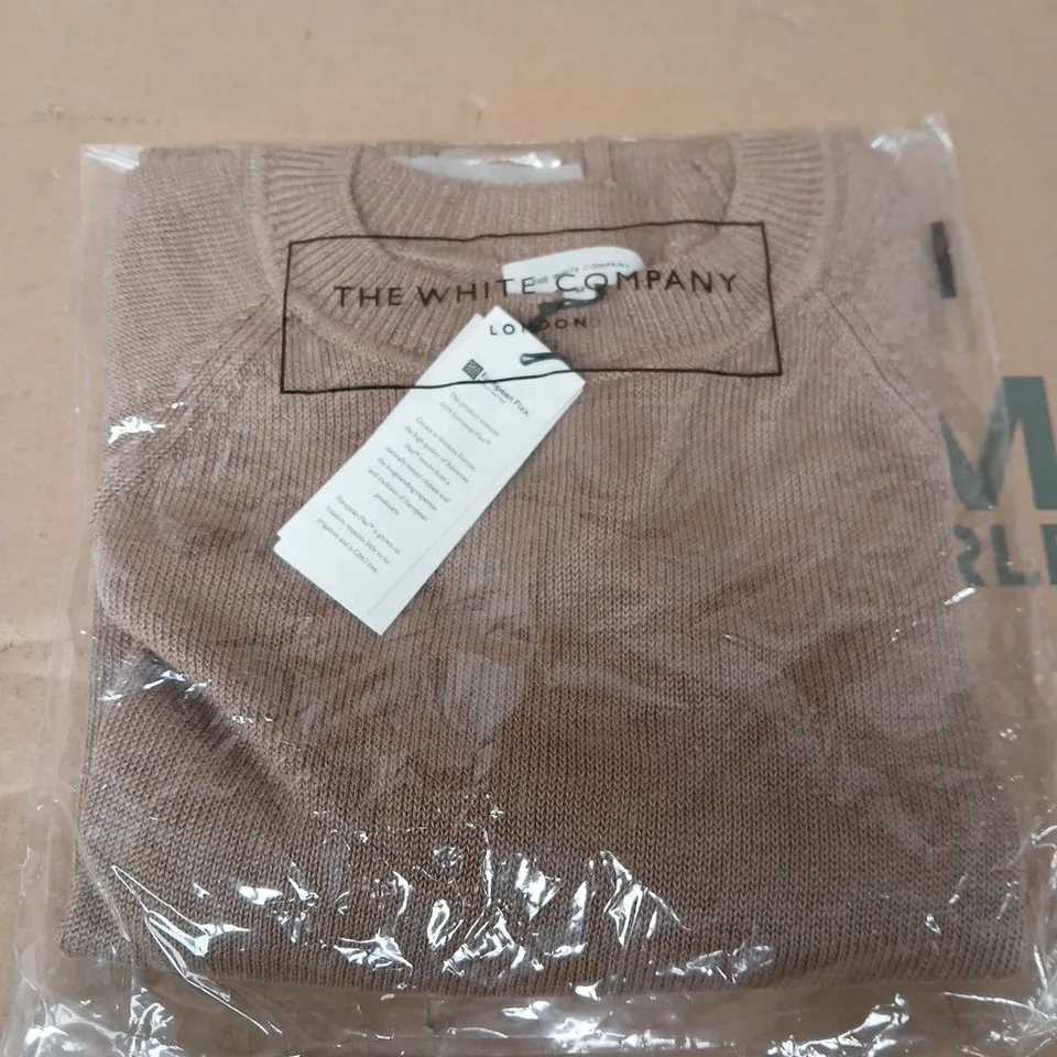 THE WHITE COMPANY LINEN MIX KNIT JUMPER – BEIGE, MEDIUM