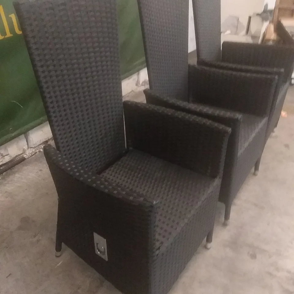 X3 BLACK GARDEN CHAIRS