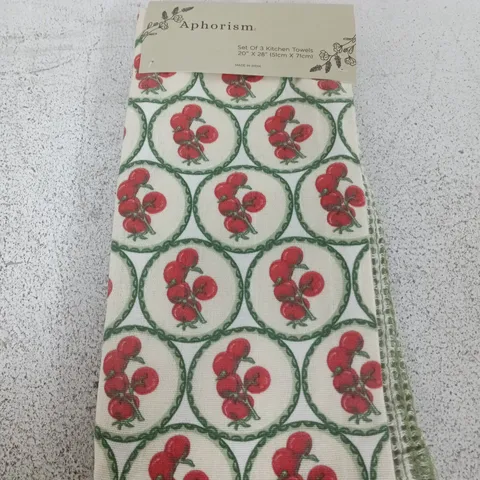 APHORISM SET OF 3 KITCHEN TOWELS