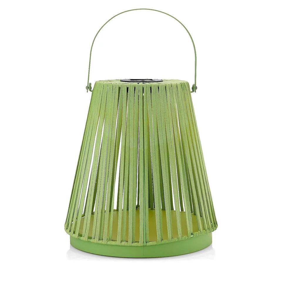 BOXED MY GARDEN STORIES BRAIDED ROPE MEDIUM SOLAR POWERED LED LANTERN