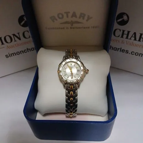 BOXED ROTARY LADIES' TWO-TONE BRACELET WATCH 