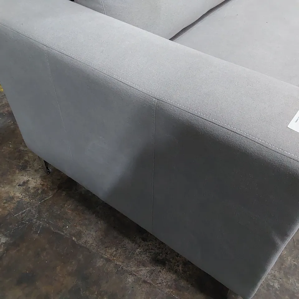 DESIGNER THREE SEATER SOFA GREY FABRIC 