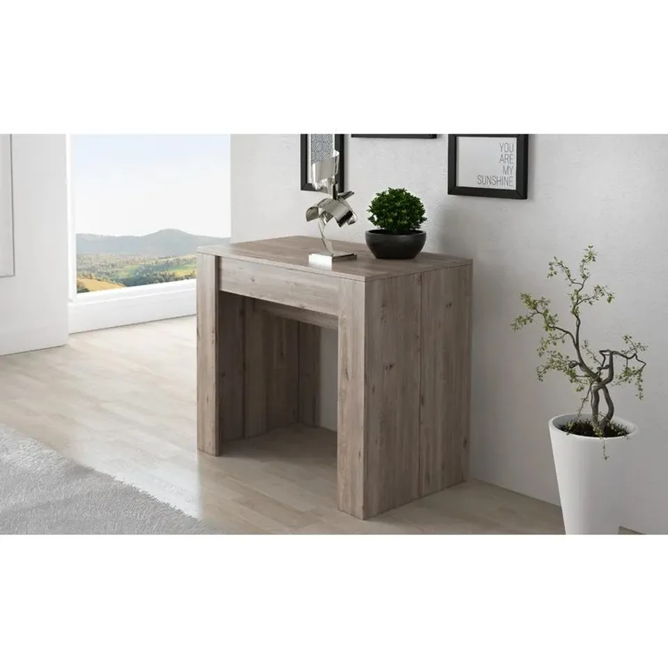 BOXED BETZHY EXTENDABLE DINING TABLE BROWN (2 BOXES)