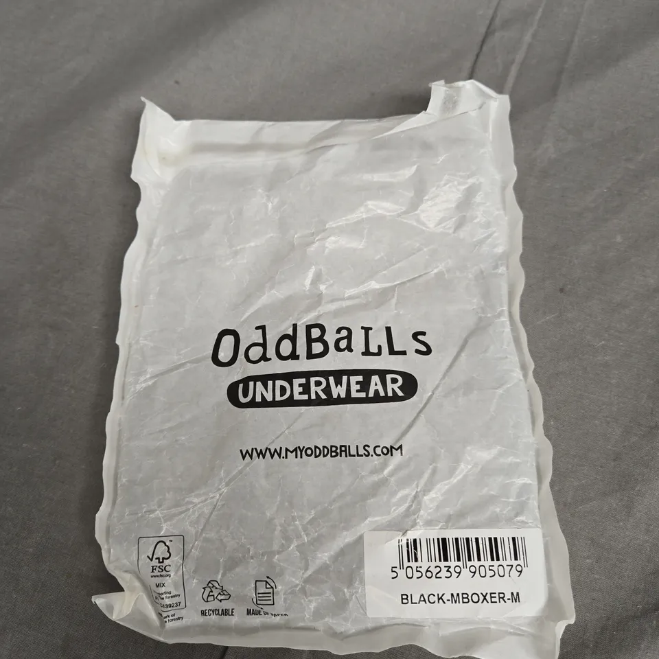 ODDBALL UNDERWEAR BLACK MEDIUM BOXERS 