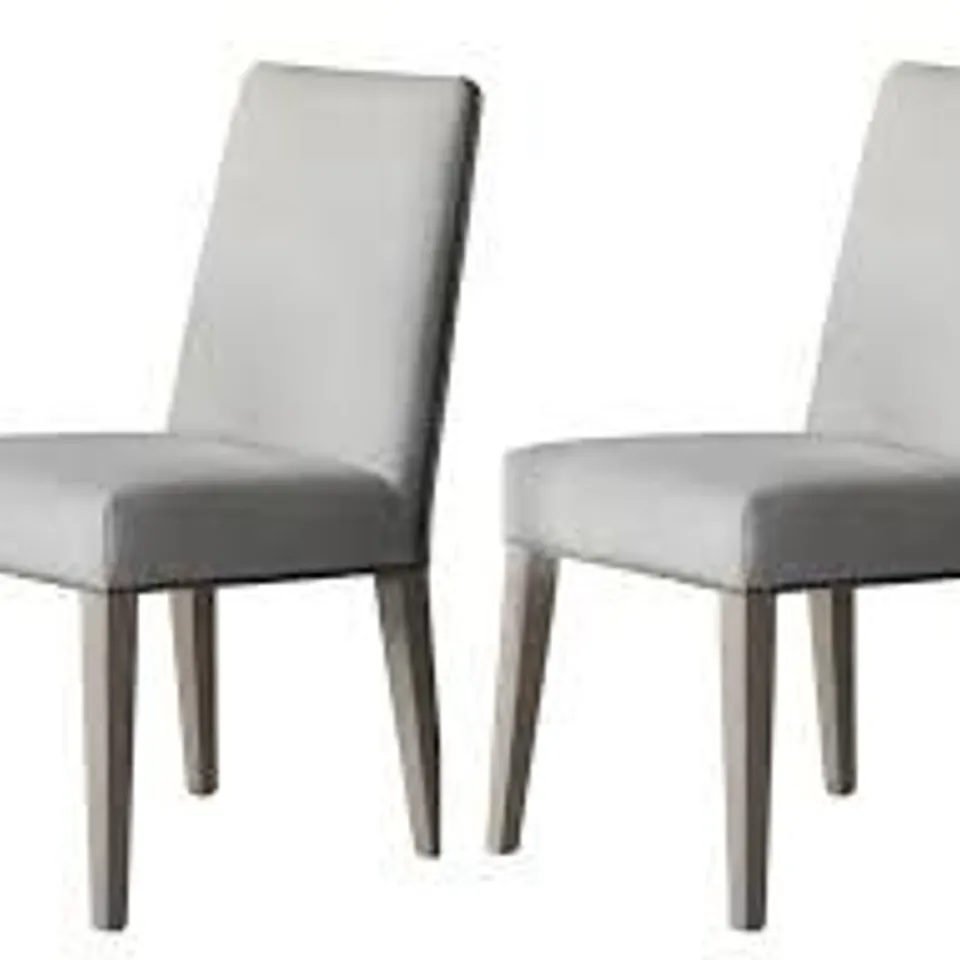 BOXED PAIR OF GALLERY DIRECT REX DINING CHAIR CEMENT LINEN 