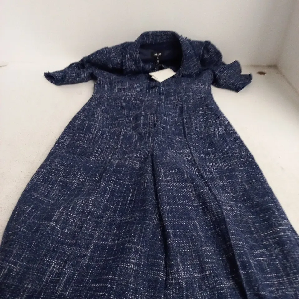 ME+EM TWEED JUMPSUIT WITH FRAY TRIM – NAVY, UK 10