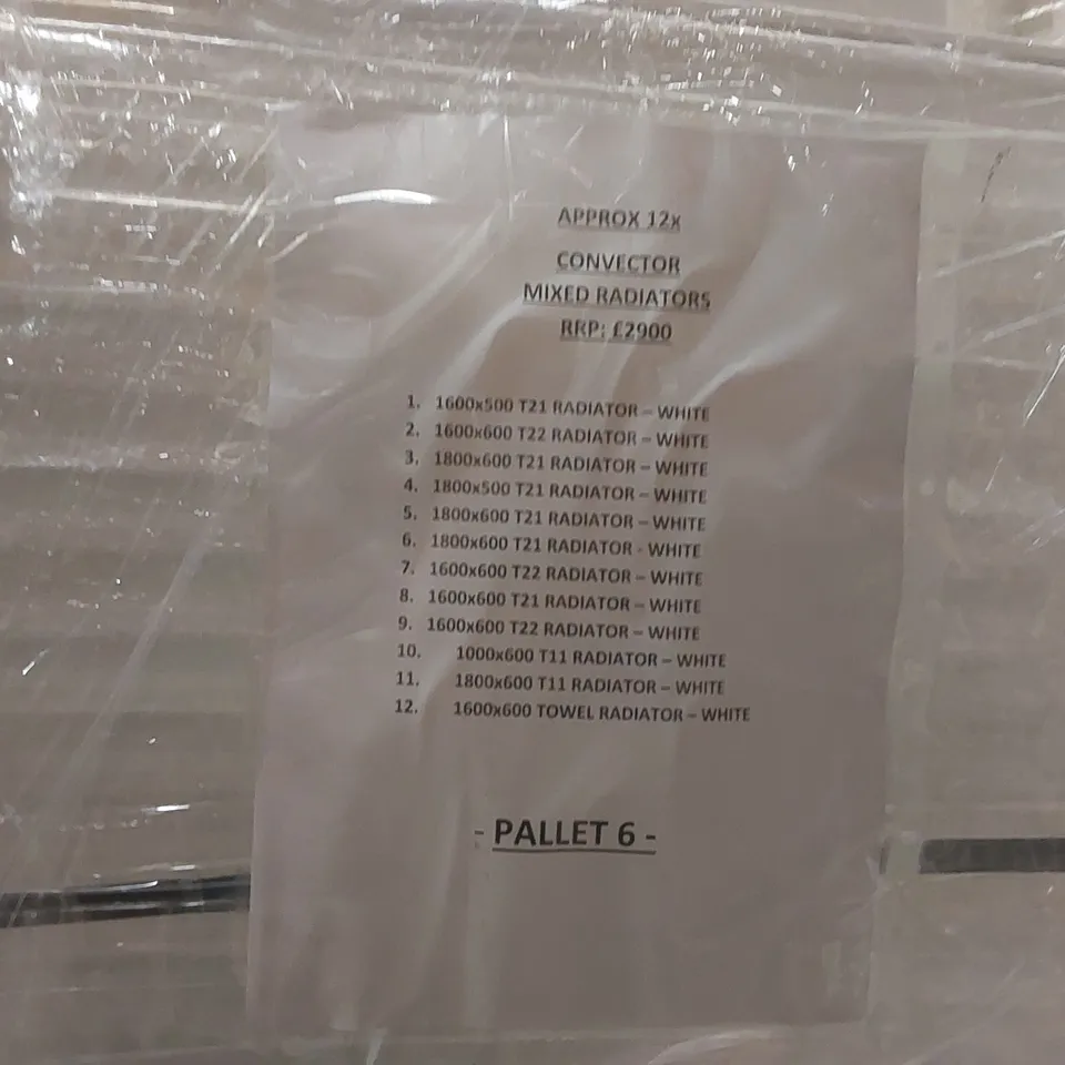 PALLET CONTAINING APPROXIMATELY 12x CONVECTOR MIXED RADIATORS