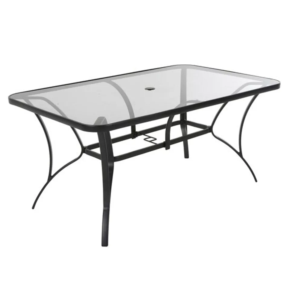 BRAND NEW BOXED COSCO OUTDOOR PALOMA GLASS DINING TABLE - DARK GREY (1 BOX)