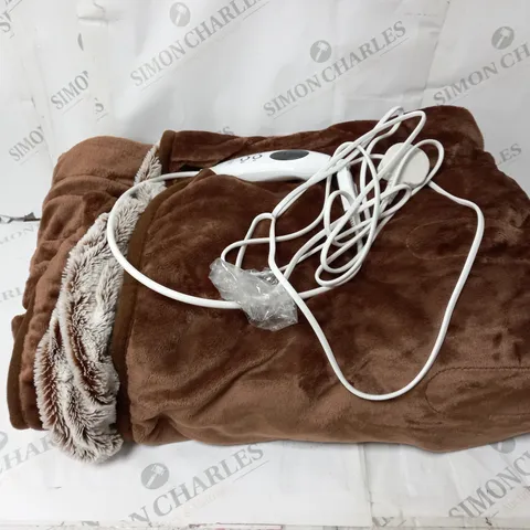 BOXED COZEE HOME LUXURY HEATED BLANKET - NATURAL
