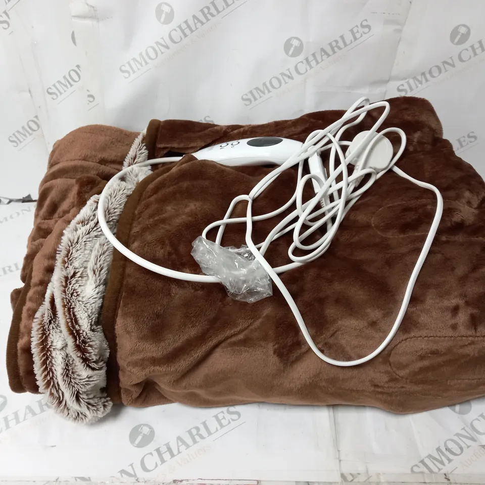 BOXED COZEE HOME LUXURY HEATED BLANKET - NATURAL