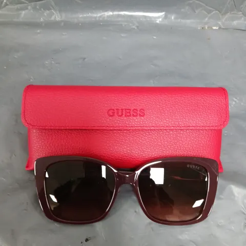 Guess Shiny Bordeaux Square Sunglasses