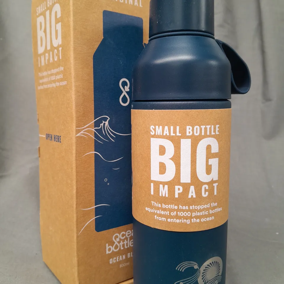 BOXED OCEAN BOTTLE INSULATED DRINKS BOTTLE IN BLUE (500ML)