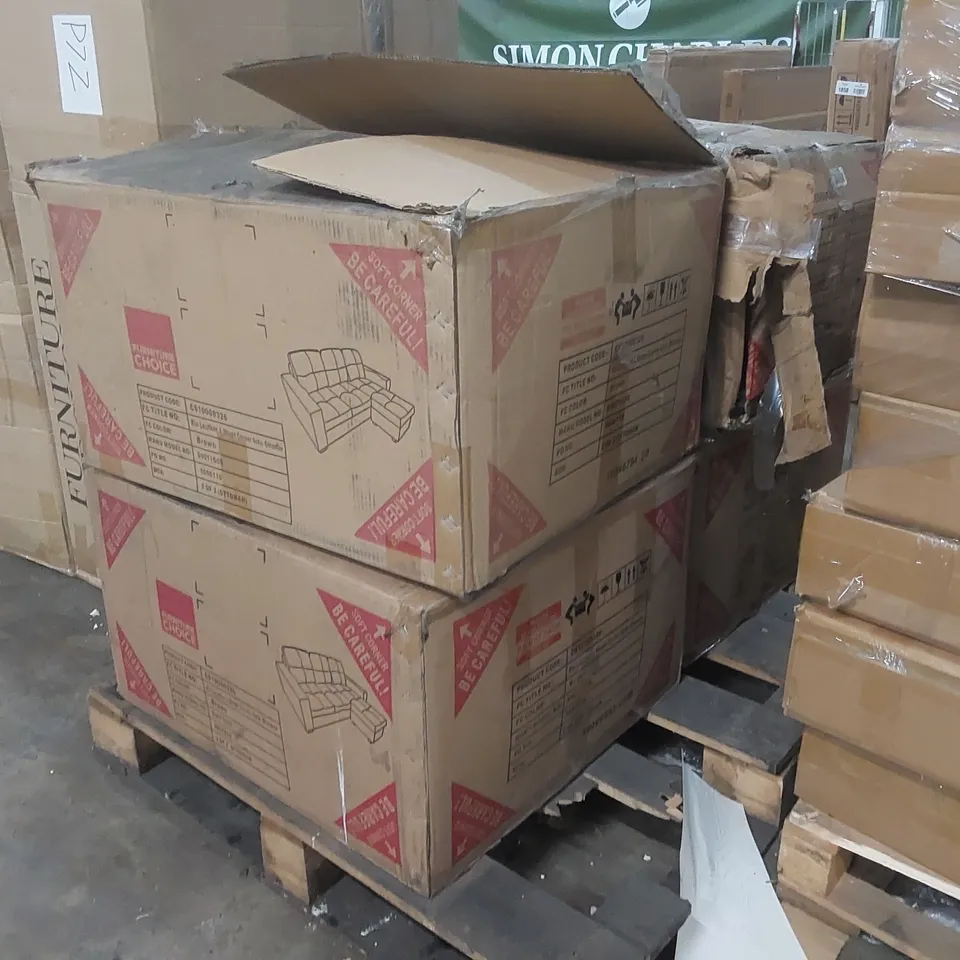 PALLET CONTAINING INCOMPLETE BOXED SOFA PARTS