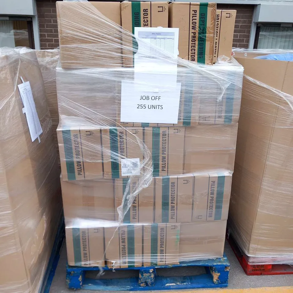 PALLET OF APPROXIMATELY 85 BOXES OF THREE BRAND NEW SOFT TOUCH 2 PILLOW PROTECTORS