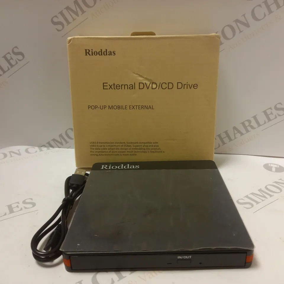 BOXED RIODDAS EXTERNAL DVD/CD DRIVE 
