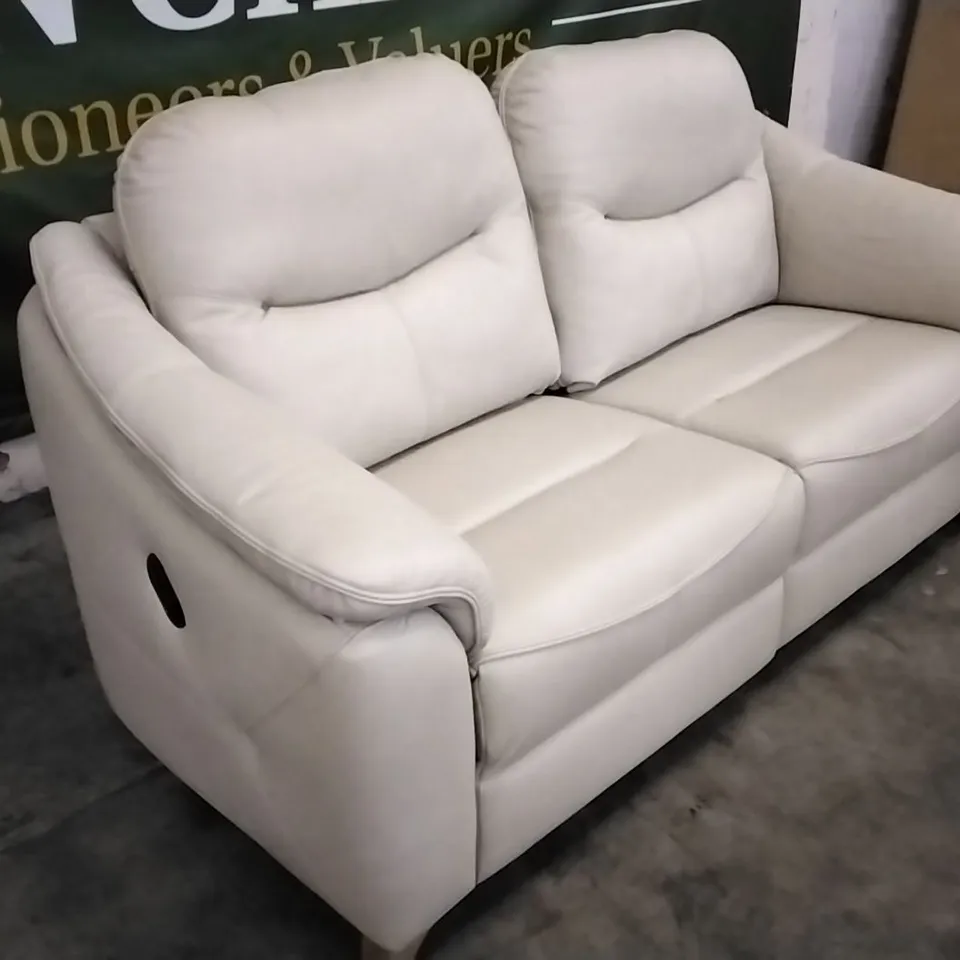 QUALITY BRITISH DESIGNED & MANUFACTURED G PLAN JACKSON 3 SEATER MANUAL RECLINER SOFA CAPRI STONE LEATHER