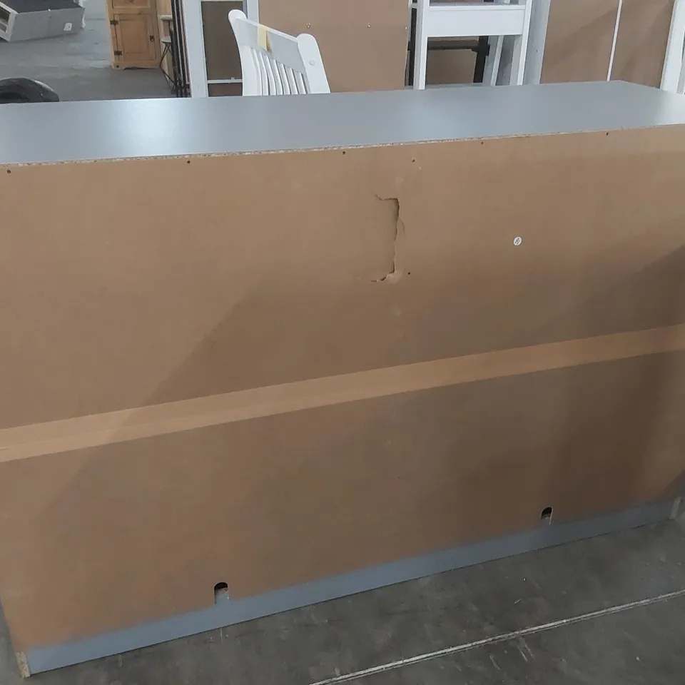 WOODEN 6 DRAWER CHEST - GREY