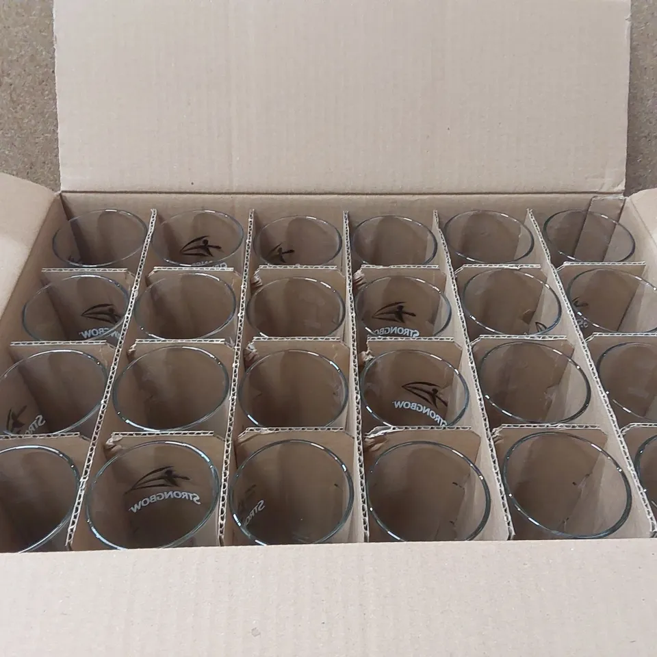 BOX OF APPROXIMATELY 24x STRONGBOW PINT GLASSES