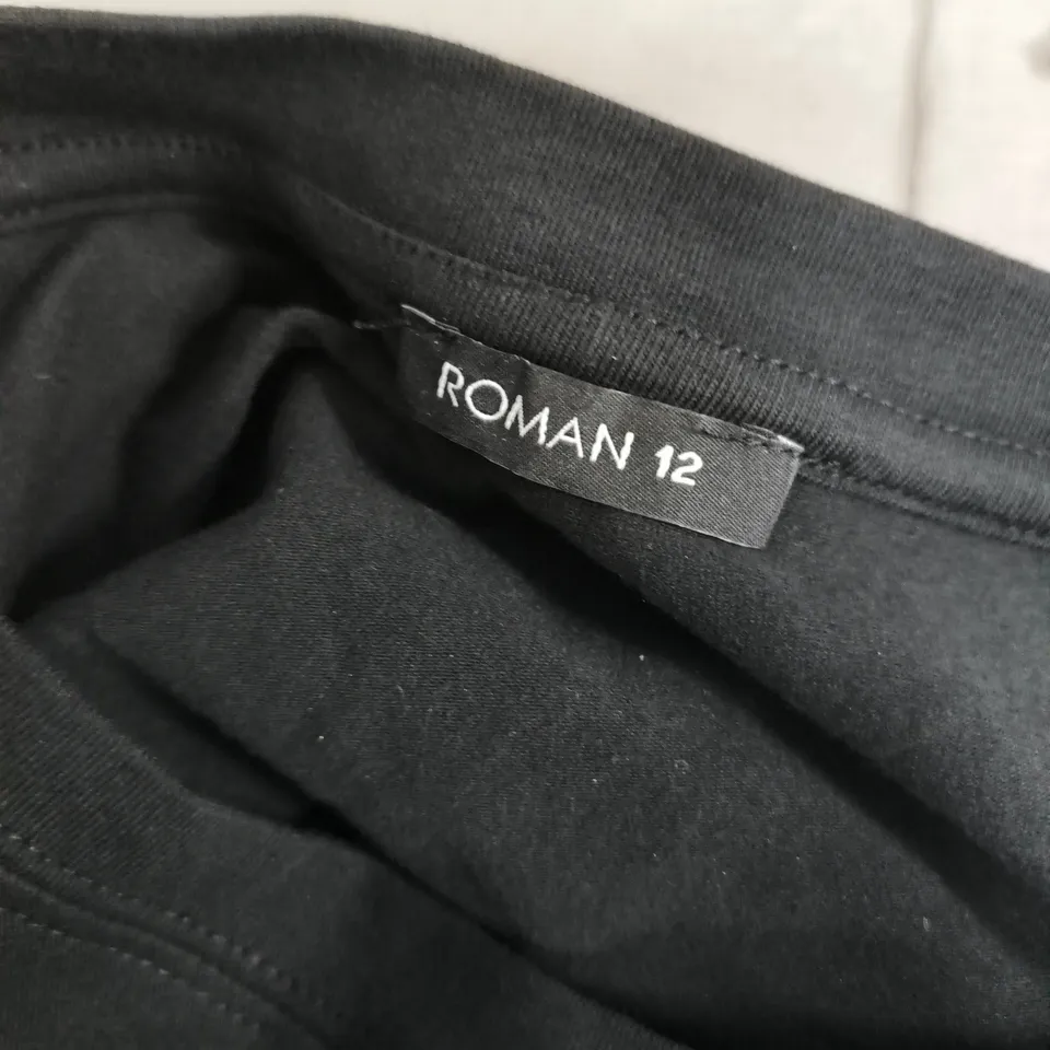 ROMAN UK 12 TIERED JERSEY DRESS – BLACK