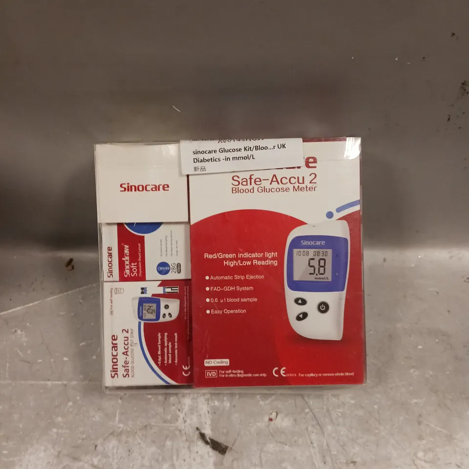 SINOCARE SAFE-ACCU 2 BLOOD GLUCOSE METER KIT 