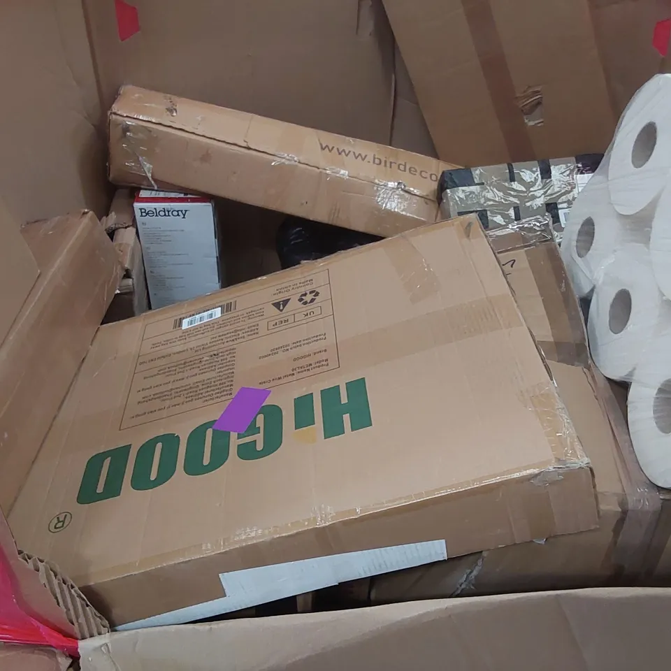 PALLET OF ASSORTED ITEMS INCLUDING: LED SMART MIRROR, AIR COOLER, 2 X 2M FOLDING GAZEBO, AIRFRYER, RUSSELL HOBBS MOP ECT