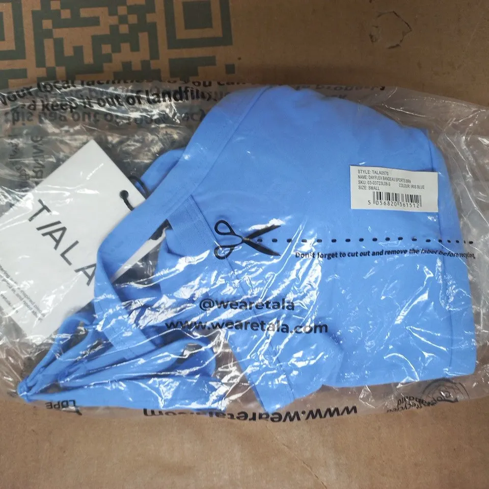 BAGGED T/ALA DAYFLEX BANDEAU SPORTS BRA IN IRIS BLUE SIZE SMALL