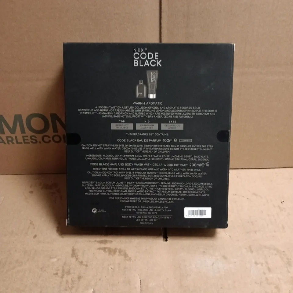 NEXT CODE BLACK GIFT SET: EAU DE PARFUM 100ML + HAIR AND BODY WASH BOXED