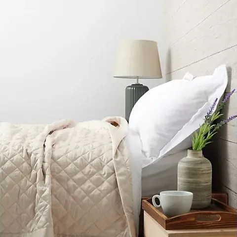 COZEE HOME SATIN QUILTED LIGHTWEIGHT FILLED BEDSPREAD