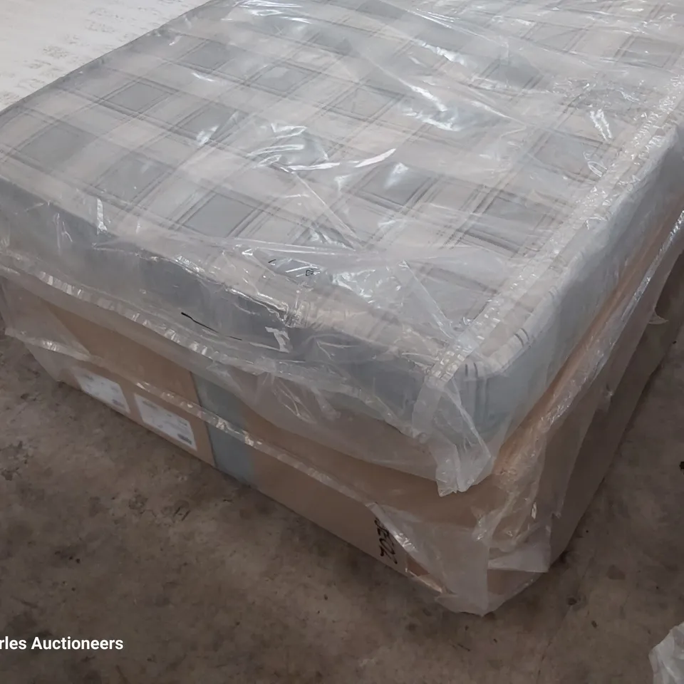 QUALITY BAGGED 3' SINGLE DIVAN BED COMPRISING AIRSPRUNG ALEX MATTRESS & GREY FABRIC BASE