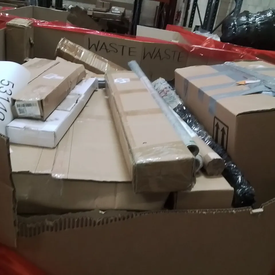PALLET OF ASSORTED HOUSEHOLD GOODS AND PRODUCTS TO INCLUDE;VIBRATION PLATE,LED LIGHT,PICTURE FRAME 
